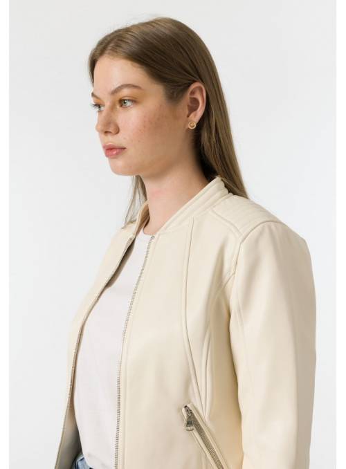 CHAQUETA POLIPIEL BEIGE