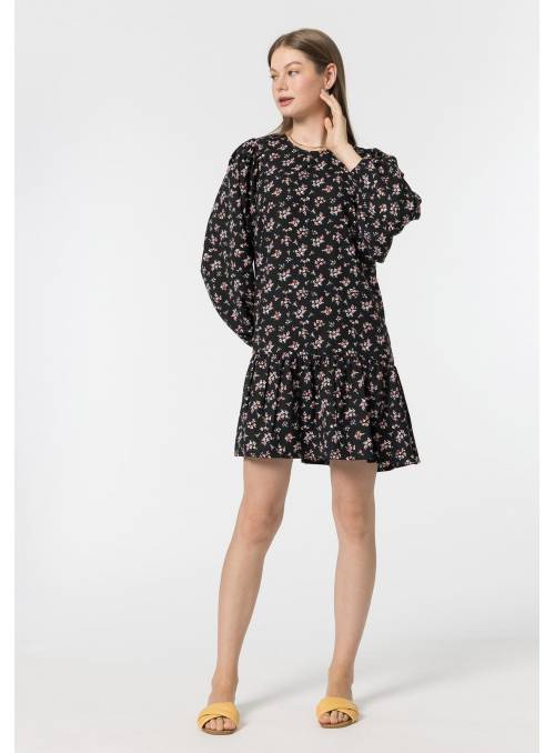 VESTIDO CHAO VERDE CON FLORES