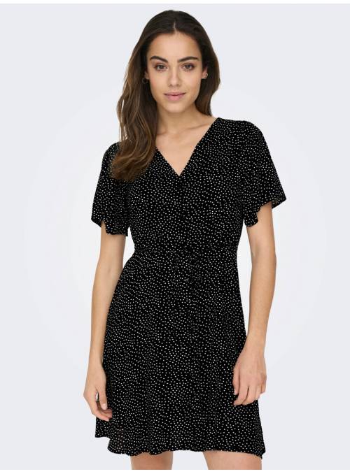 VESTIDO EVIDA NEGRO TOPO BLANCO ONLY