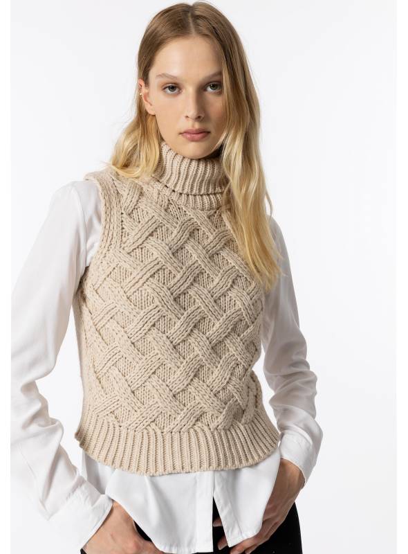 CHALECO PUNTO LAMIA BEIGE