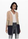 CARDIGAN RAYAS BEIGY ROSA